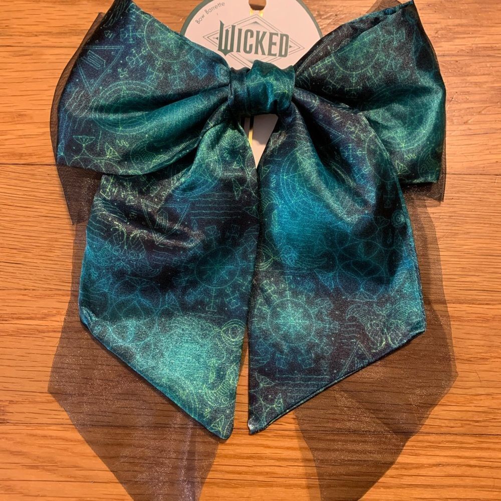 Wicked Teal and Black Sheer Bow